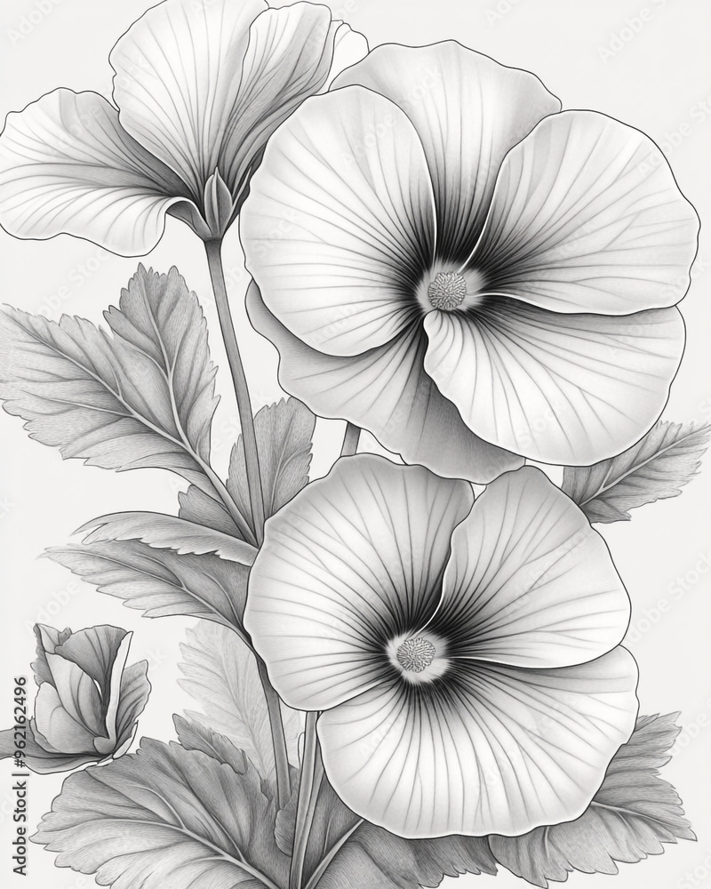 Fototapeta premium Pitunia. flowers for coloring.