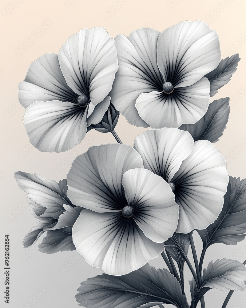 Fototapeta premium Flowers for coloring.