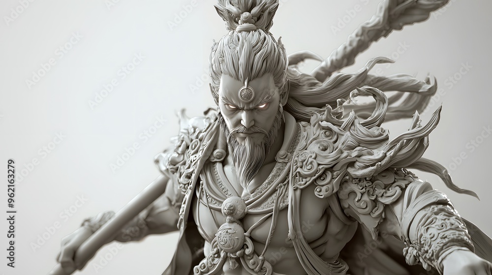 Powerful Chinese Warrior Statue. Powerful Chinese Warrior Statue.