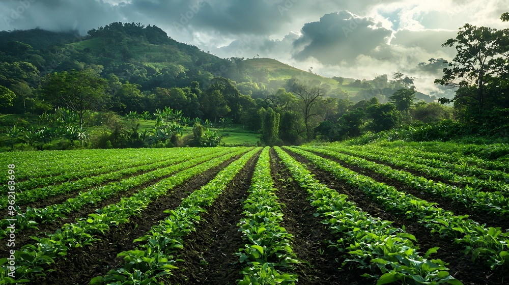 Green Field In Mountains. Green Field In Mountains.