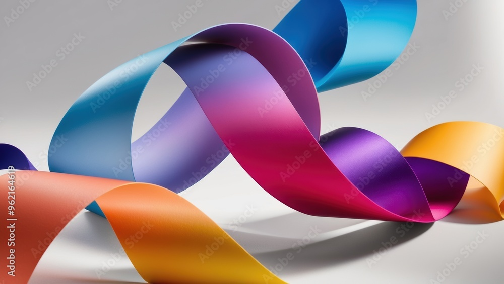 Vibrant ribbons intertwine gracefully, creating a captivating display of color. The interplay of shades adds depth and energy to the composition, inviting admiration Vibrant ribbons intertwine gracefully, creating a captivating display of color. The interplay of shades adds depth and energy to the composition, inviting admiration