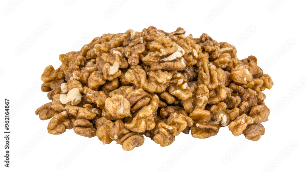 Lots of peeled walnuts, with transparent bottom, cut out Lots of peeled walnuts, with transparent bottom, cut out