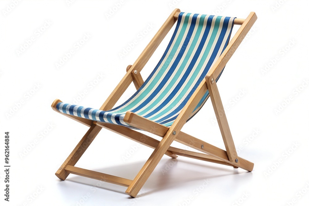 Beach chair isolated on a pure white background Beach chair isolated on a pure white background