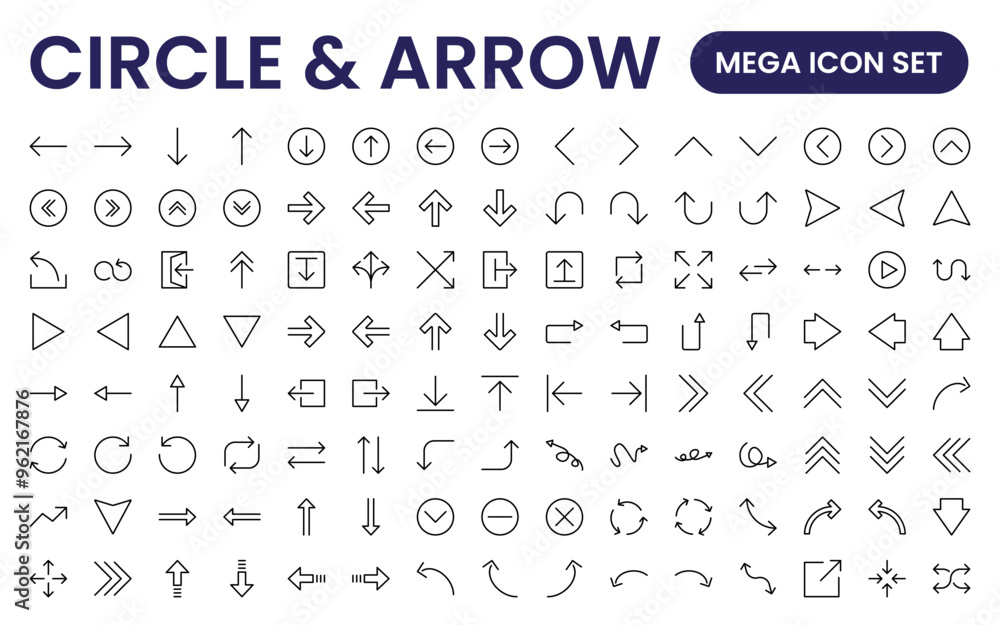 Dynamic Circle and Arrow Icon Set: A Versatile Collection for Navigation, Directional Signs, Workflow Diagrams, User Interface Design, and Infographic Enhancements Dynamic Circle and Arrow Icon Set: A Versatile Collection for Navigation, Directional Signs, Workflow Diagrams, User Interface Design, and Infographic Enhancements