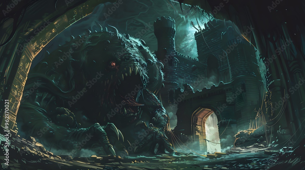 Fototapeta premium Monster at the Castle Gate
