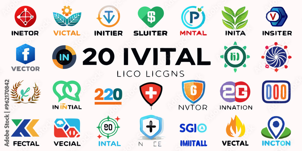 Fototapeta premium set of colorful abstract symbols for design