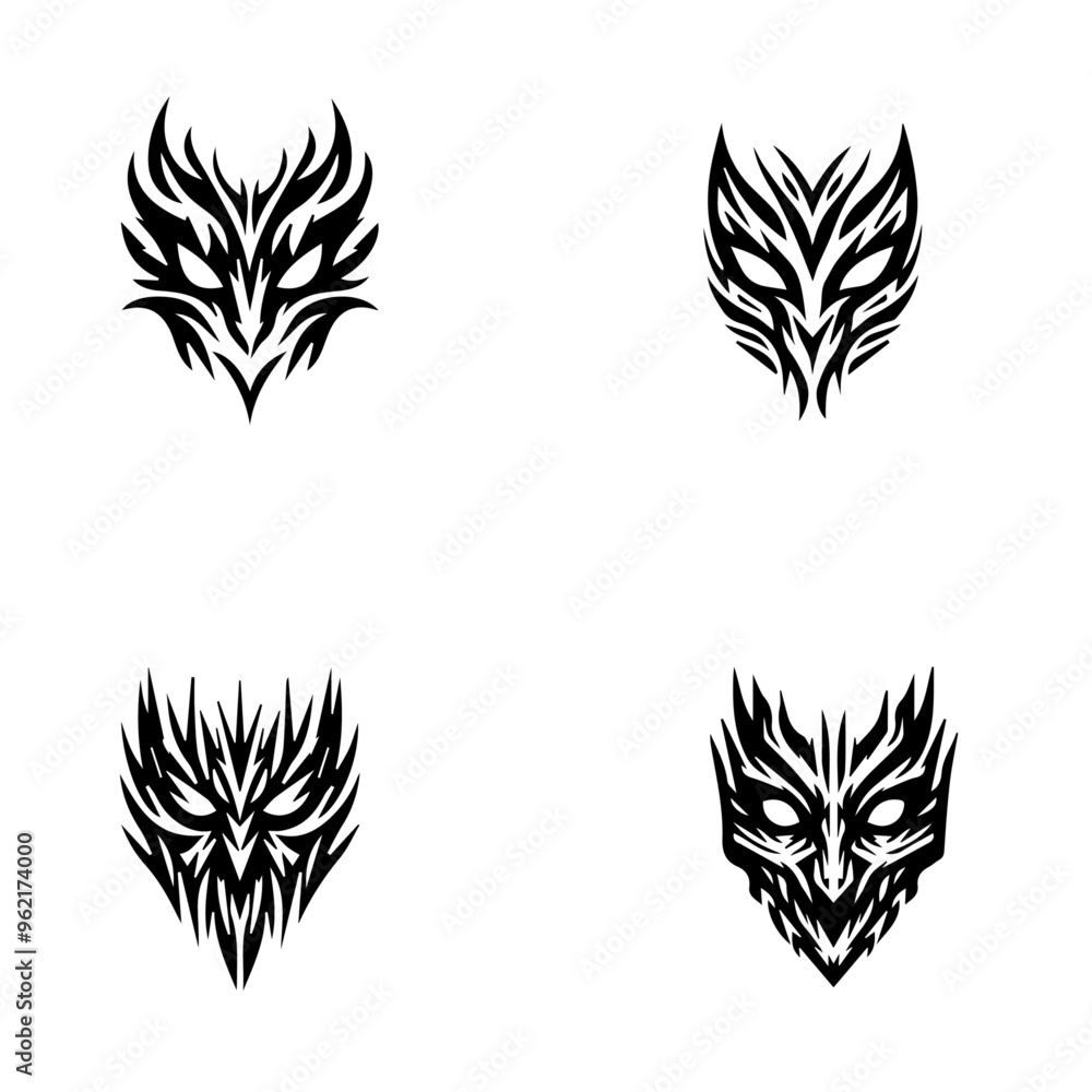 scary mask vector illustration on white background scary mask vector illustration on white background