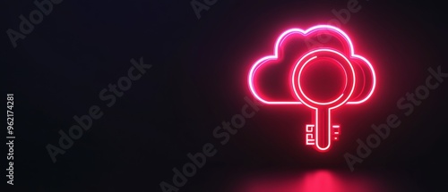 A glowing red cloud with a key on it