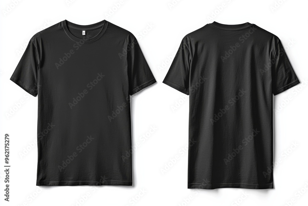 Black Tshirt Mockup Front and Back Isolated created with Generative AI Black Tshirt Mockup Front and Back Isolated created with Generative AI