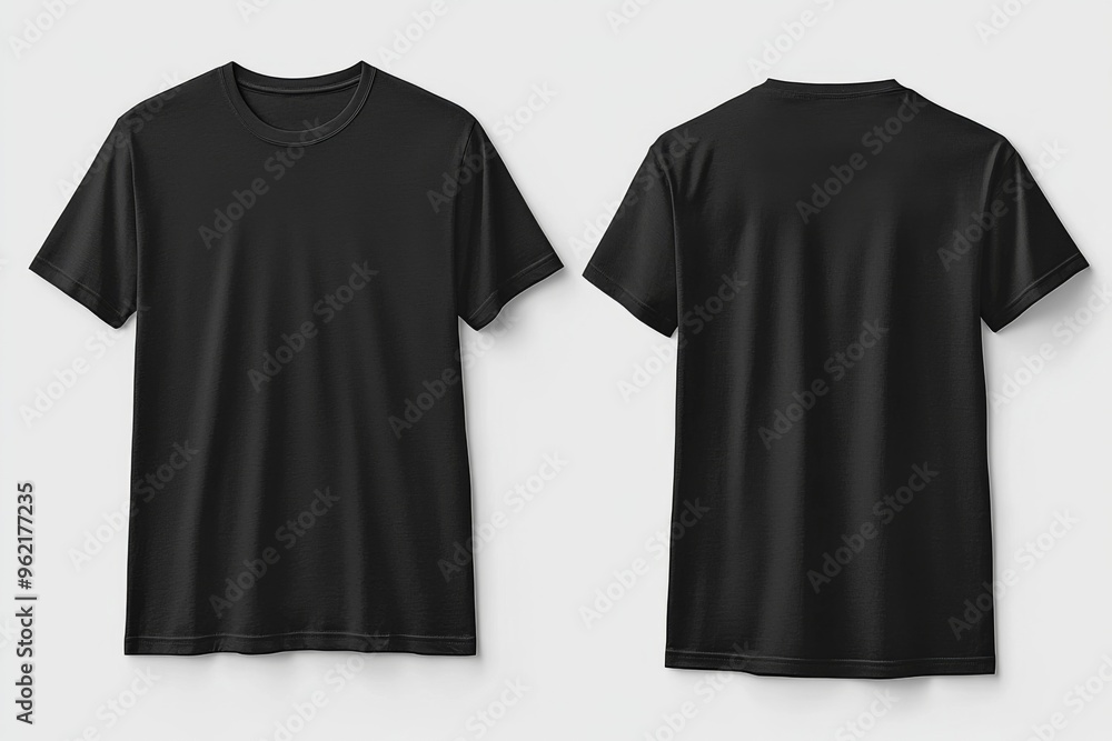 Black Tshirt Mockup Front and Back Isolated created with Generative AI Black Tshirt Mockup Front and Back Isolated created with Generative AI
