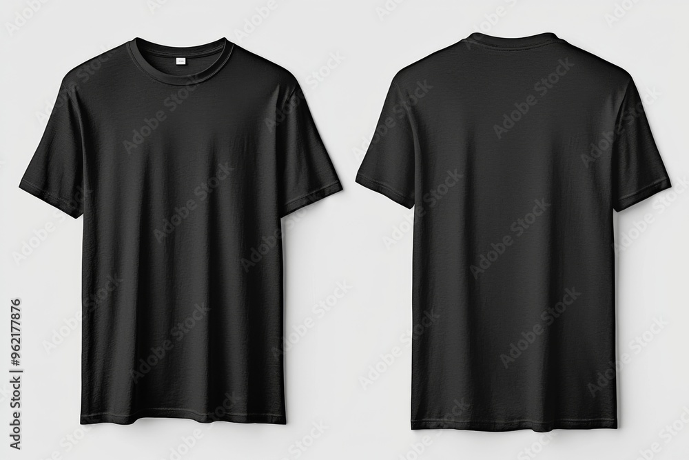 Black Tshirt Mockup Front and Back Isolated created with Generative AI Black Tshirt Mockup Front and Back Isolated created with Generative AI