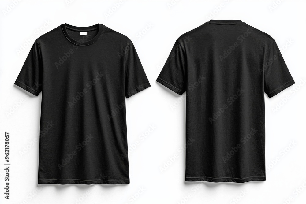 Black Tshirt Mockup Front and Back Isolated created with Generative AI Black Tshirt Mockup Front and Back Isolated created with Generative AI