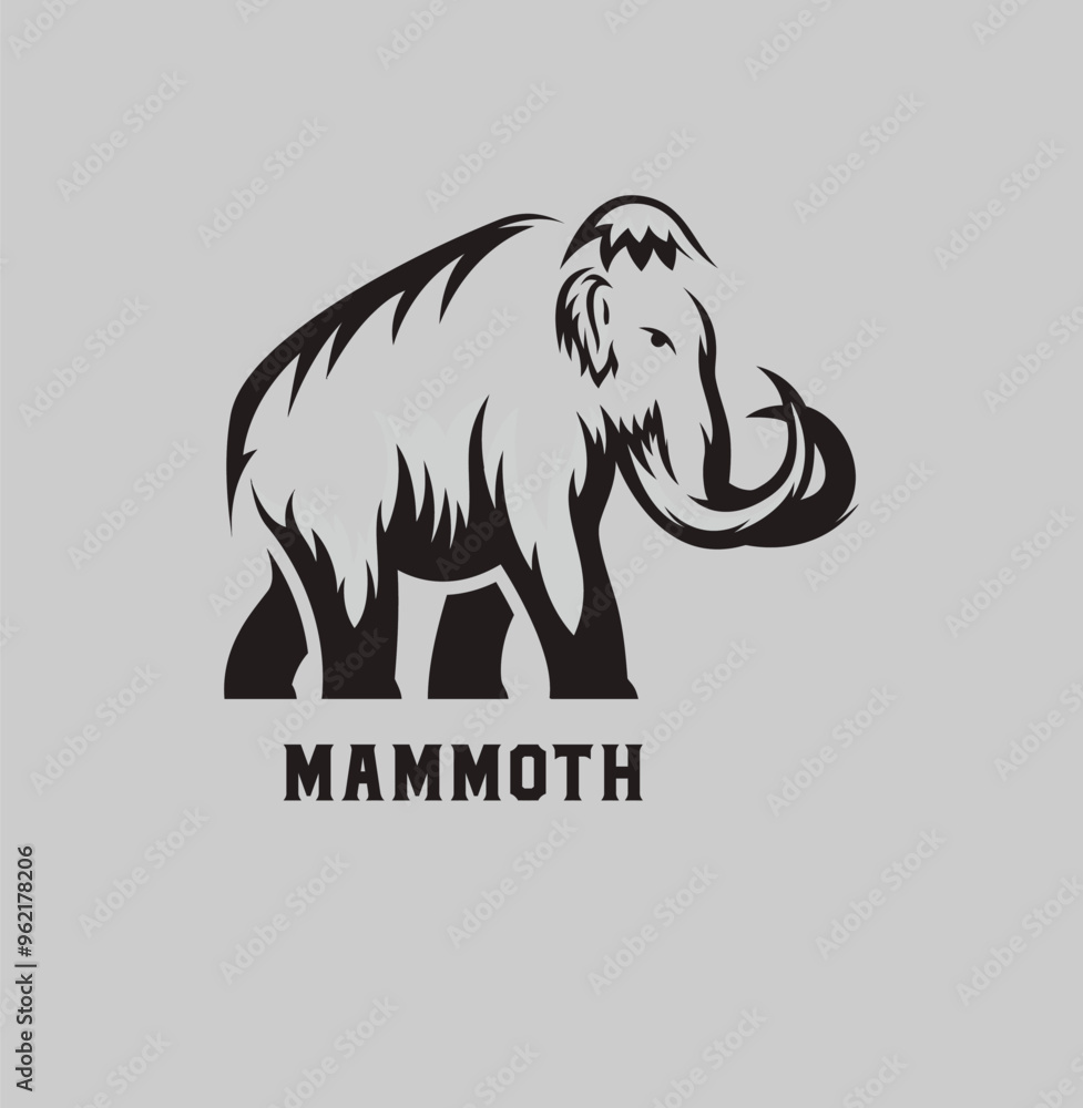 Fototapeta premium Mammoth with vector template