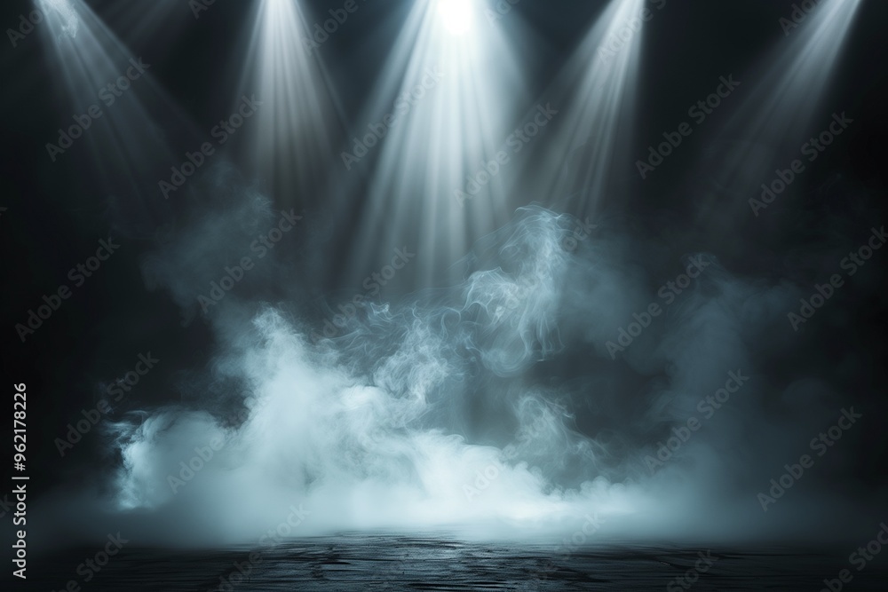 Fototapeta premium White stage smoke spotlight background