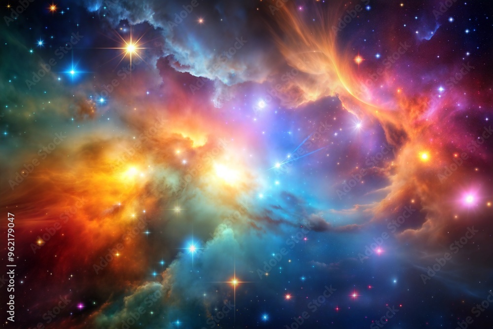 Colorful nebula in deep space with stars and cosmic light phenomena Colorful nebula in deep space with stars and cosmic light phenomena