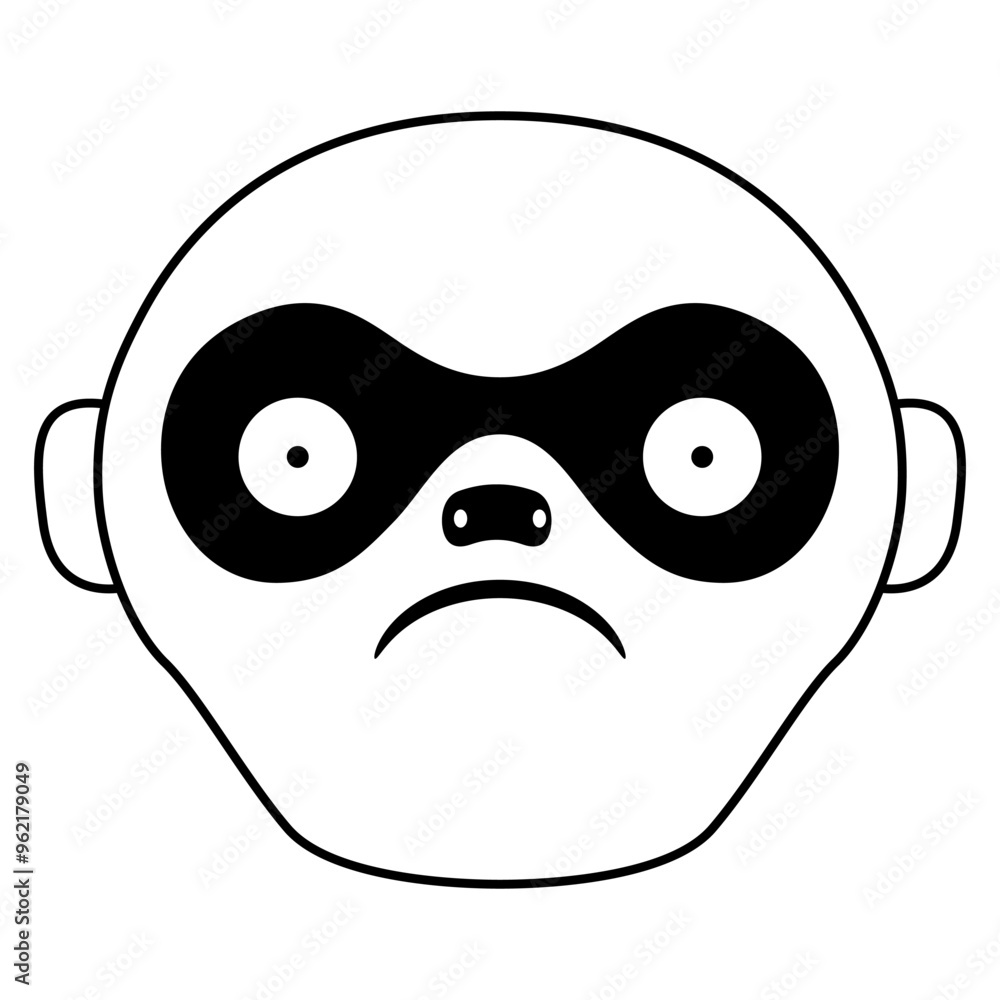 Monkey face. Animal mask. Ethnic design of Moche Indians from ancient Peru. Black and white silhouette. Monkey face. Animal mask. Ethnic design of Moche Indians from ancient Peru. Black and white silhouette.