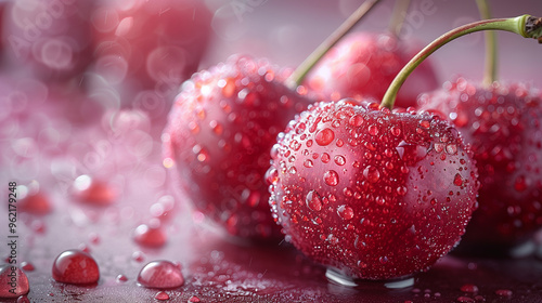 Ripe cherry in closeup