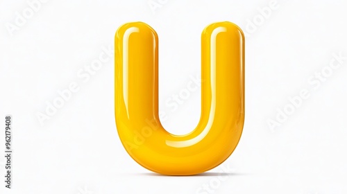 3D letter "U" on a white background