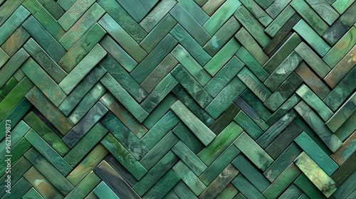 green herringbone seamless tiles pattern © Kateryna Kordubailo
