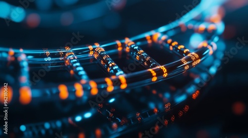 Wallpaper Mural Virtual representation of a genome with highlighted mutations, genomics data visualization, biotechnology research Torontodigital.ca