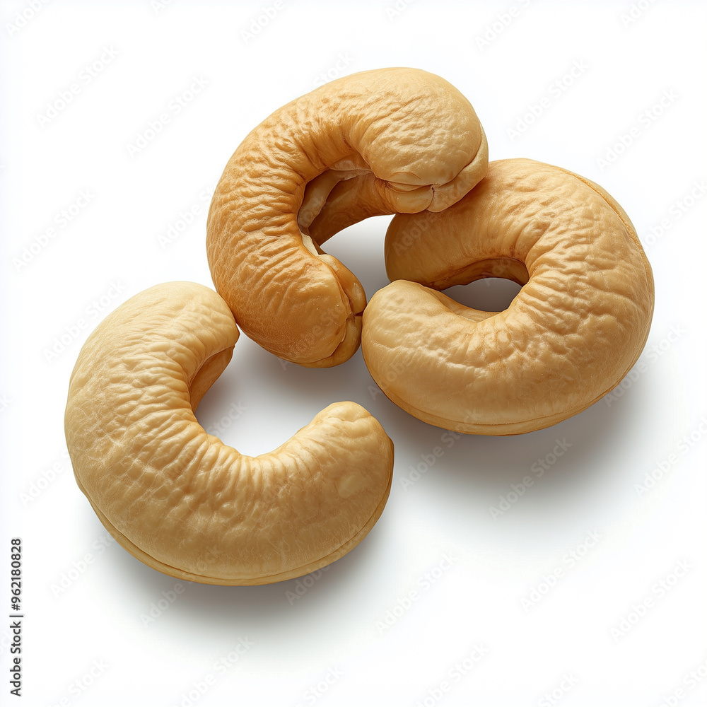 Fresh cashew nuts isolated on white background Fresh cashew nuts isolated on white background