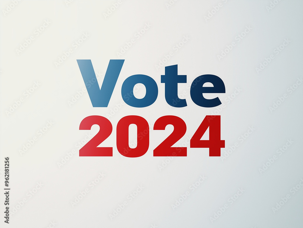 Minimalist Vote 2024 Concept: Clean Election Year Design in American Flag Colors – Isolated on White Background Minimalist Vote 2024 Concept: Clean Election Year Design in American Flag Colors – Isolated on White Background
