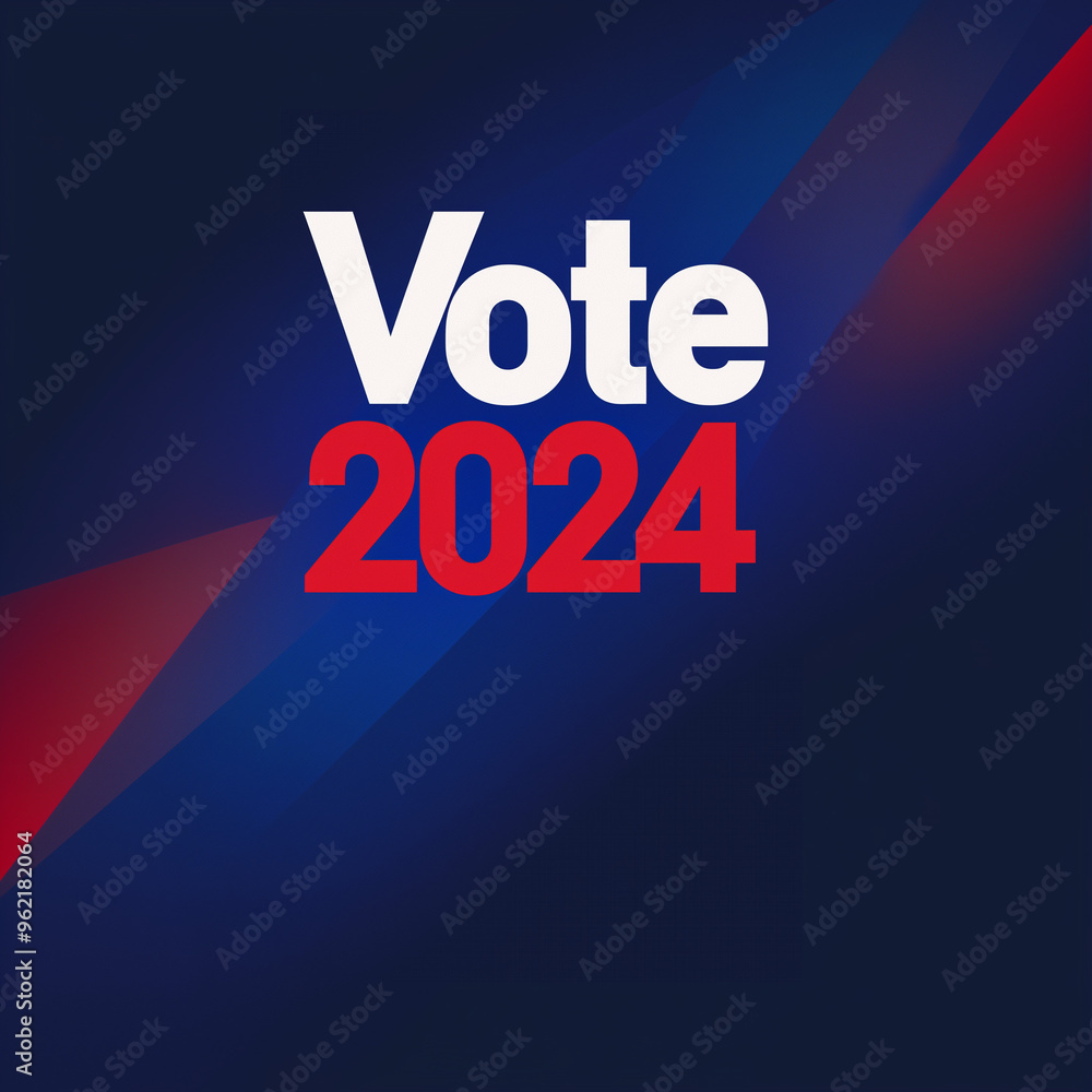 Fototapeta premium Minimalist Vote 2024 Concept: Clean and Striking Election Year Design in American Flag Colors