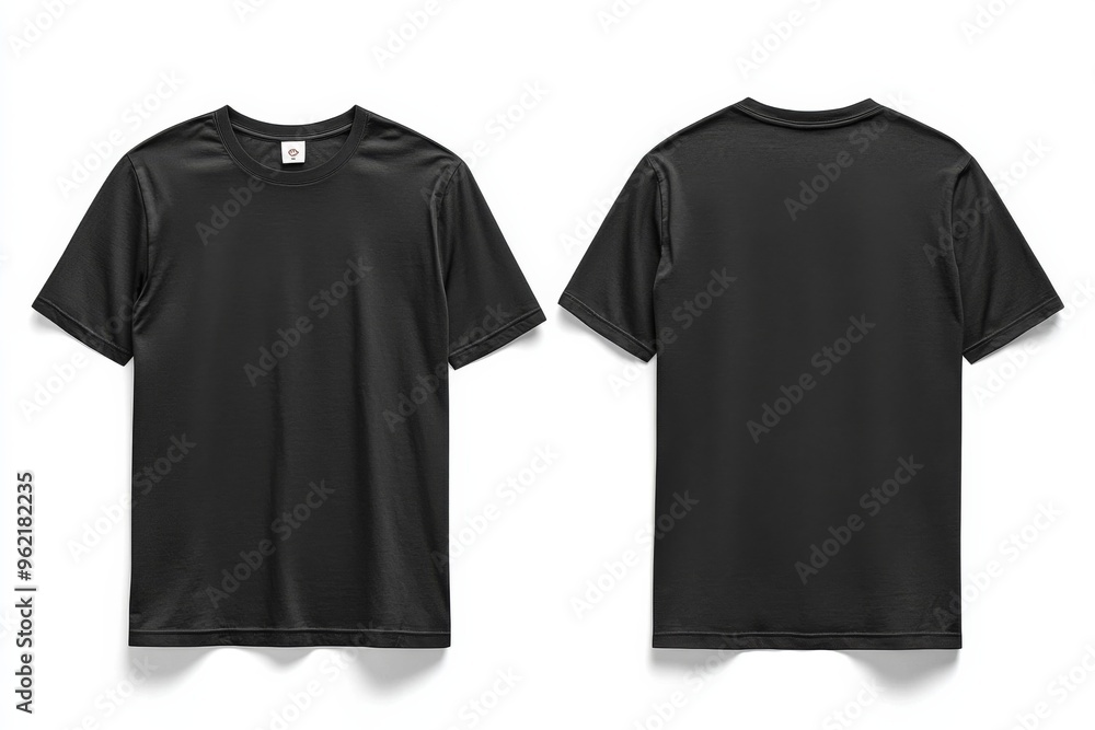 Black Tshirt Mockup Front and Back Isolated created with Generative AI Black Tshirt Mockup Front and Back Isolated created with Generative AI