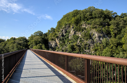 Wallpaper Mural rosendale trestle surface view with Joppenbergh Mountain in the background (pedestrian and cyclist biking bike path) wallkill valley rail trail popular travel destination hudson valley rosendale Torontodigital.ca