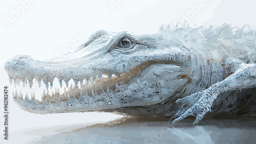 Crocodile isolated on a white background. 3d render