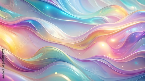 Colorful fluid pastel waves on melted plastic texture wrinkled silicone sheet background. abstract liquid background photo