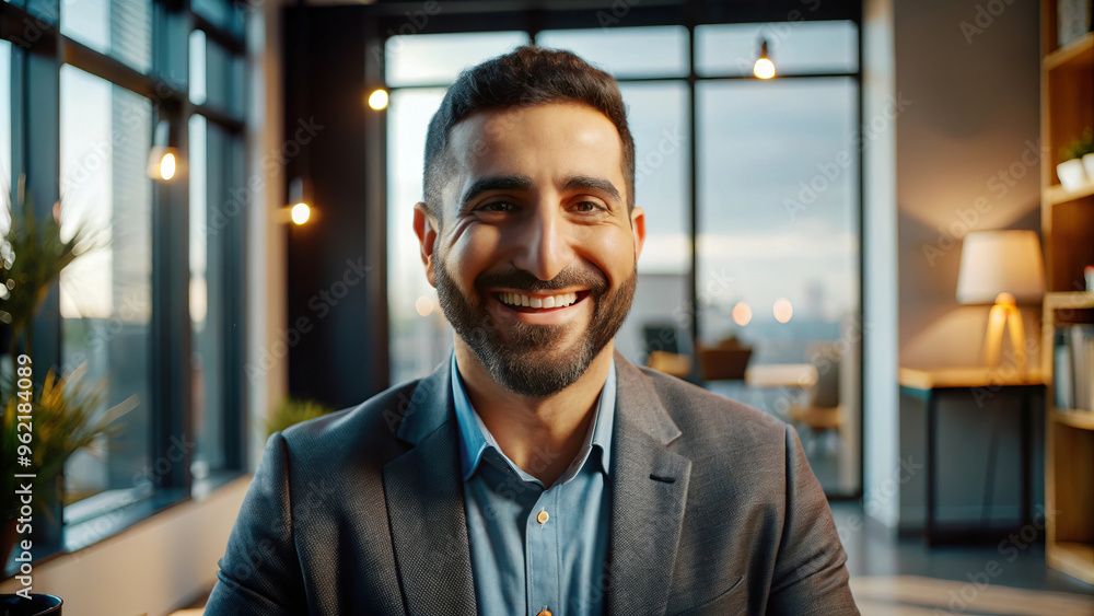 A bearded businessman smiling confidently in a modern office space with large windows and warm lighting. Perfect for corporate, leadership, or success-oriented content.
A bearded businessman smiling confidently in a modern office space with large windows and warm lighting. Perfect for corporate, leadership, or success-oriented content.