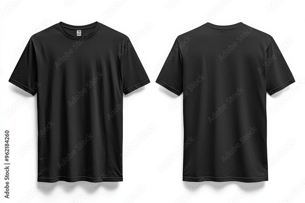 Black Tshirt Mockup Front and Back Isolated created with Generative AI Black Tshirt Mockup Front and Back Isolated created with Generative AI