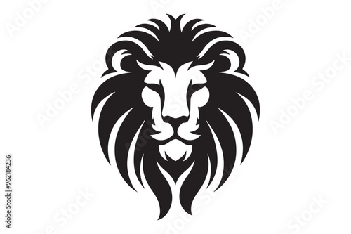 Bold Lion Silhouette Icon Courageous Symbolism