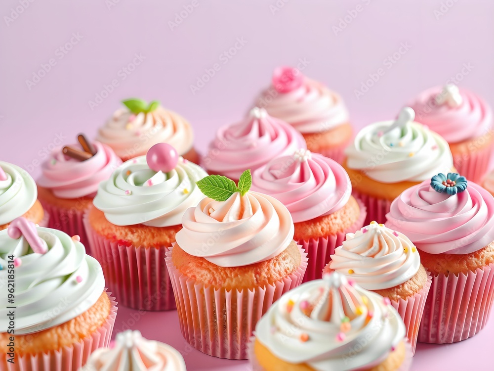 Pastel Cupcake Collection in 3D Pastel Cupcake Collection in 3D