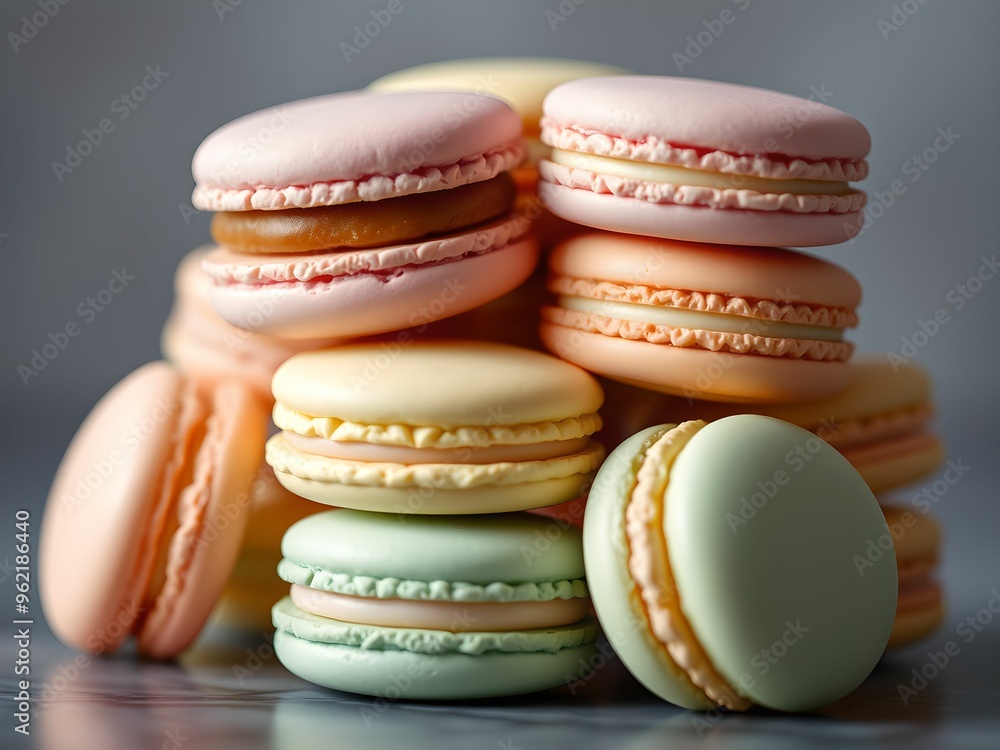 Obraz premium Pastel Macaron Tower in 3D