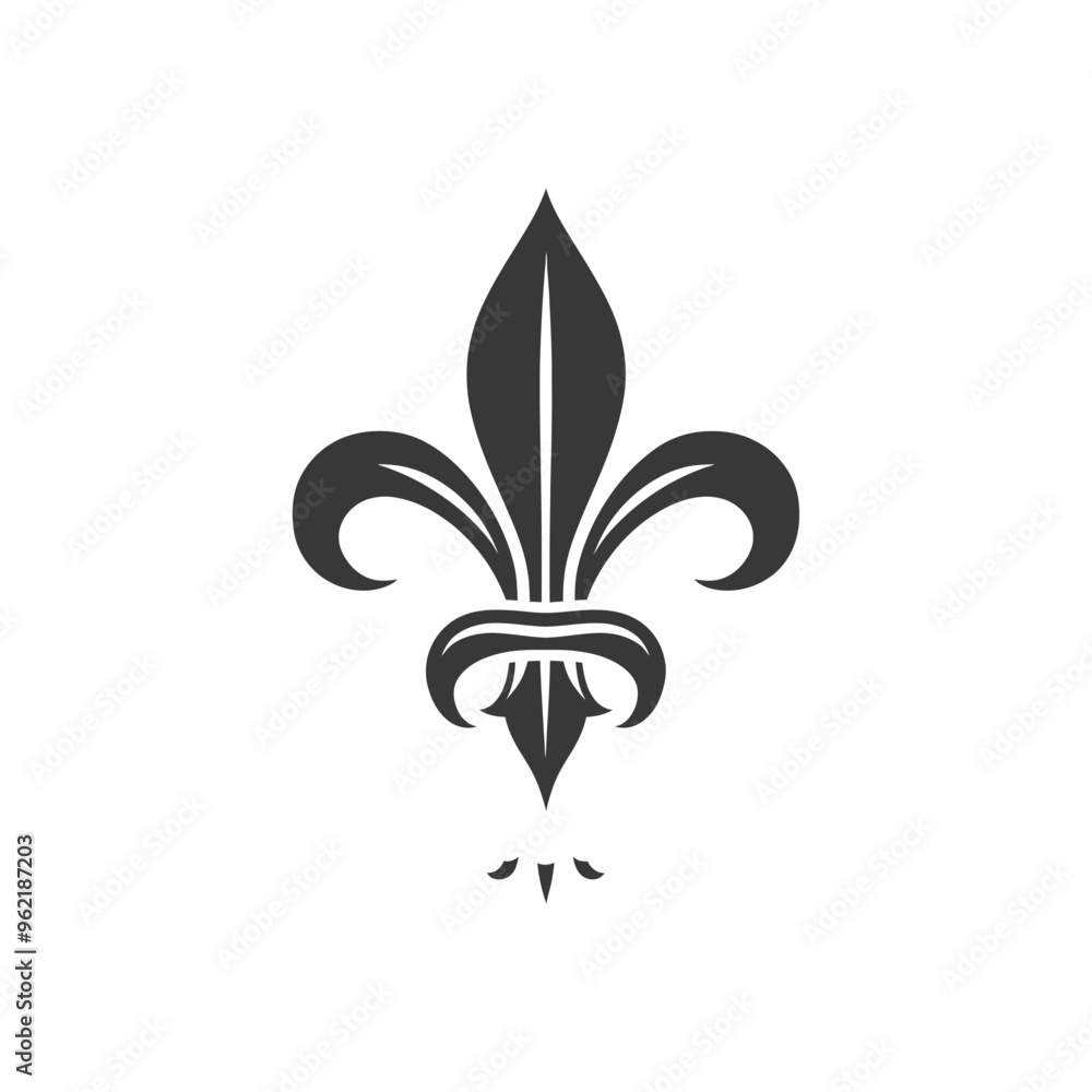 Black and White Stylized Fleur de lis Design Black and White Stylized Fleur de lis Design
