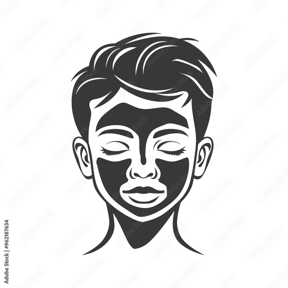Black Facial Mask on a Person with Closed Eyes Black Facial Mask on a Person with Closed Eyes