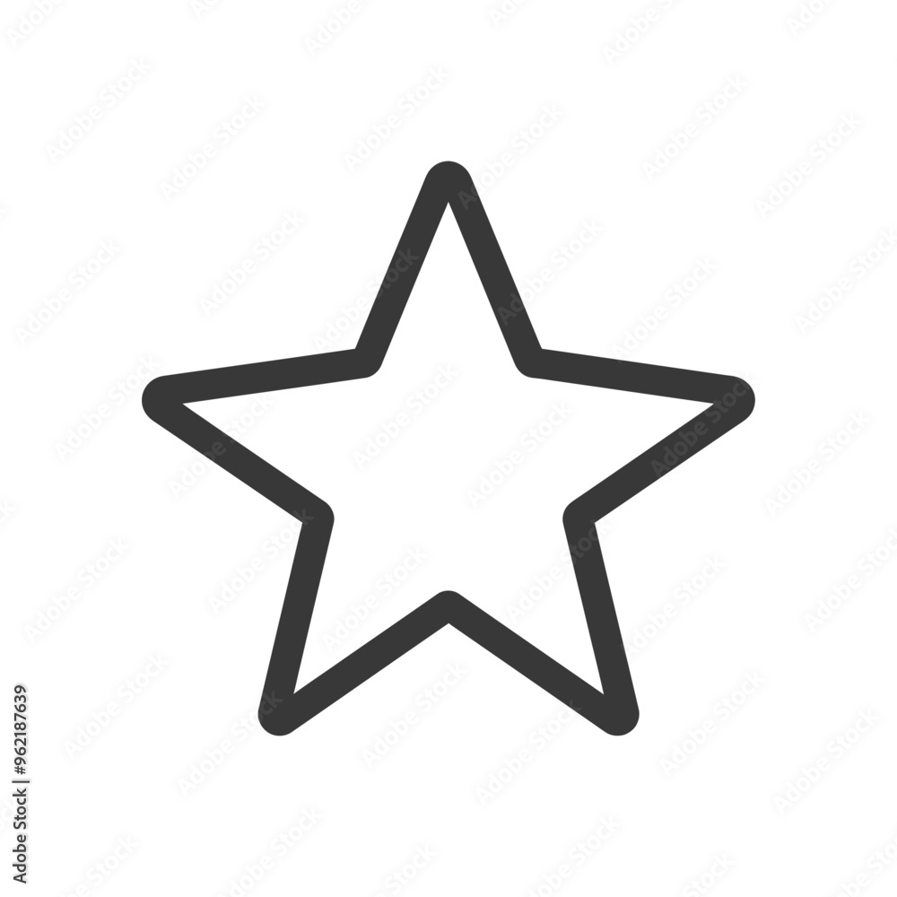 Black outline of a five pointed star icon Black outline of a five pointed star icon