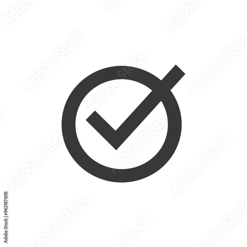 Black Checkmark Inside Circle Icon