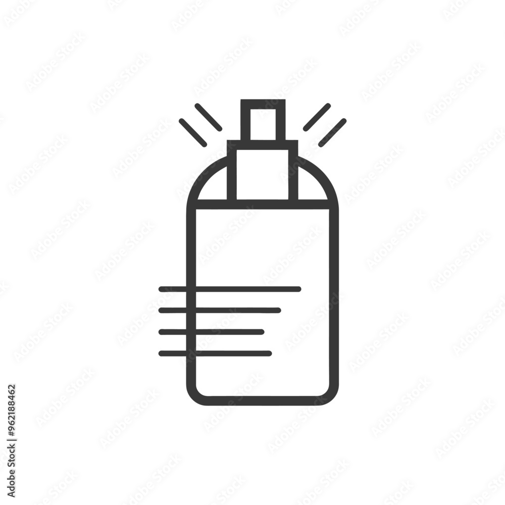 Line Art Illustration of a Spray Bottle with a Misting Effect Line Art Illustration of a Spray Bottle with a Misting Effect