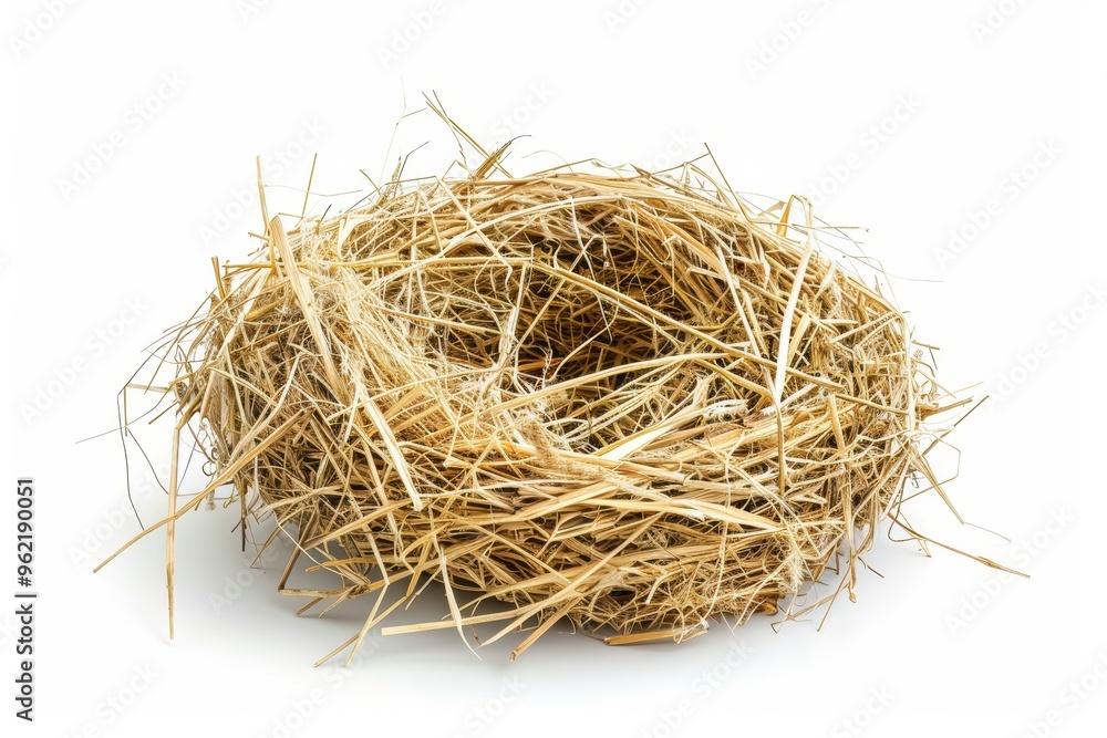 Hay nest isolated on white background Hay nest isolated on white background