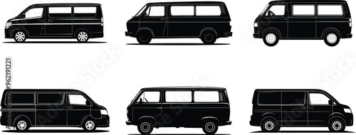 WebMinibus icon. Black silhouette. Side view. Vector simple flat graphic illustration. Isolated object on a white background. Isolate.