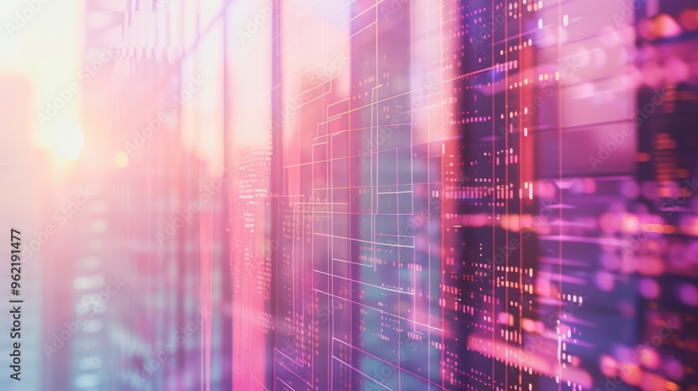 Abstract digital background showcasing vibrant colors and patterns, representing technology and innovation in modern architecture. Abstract digital background showcasing vibrant colors and patterns, representing technology and innovation in modern architecture.