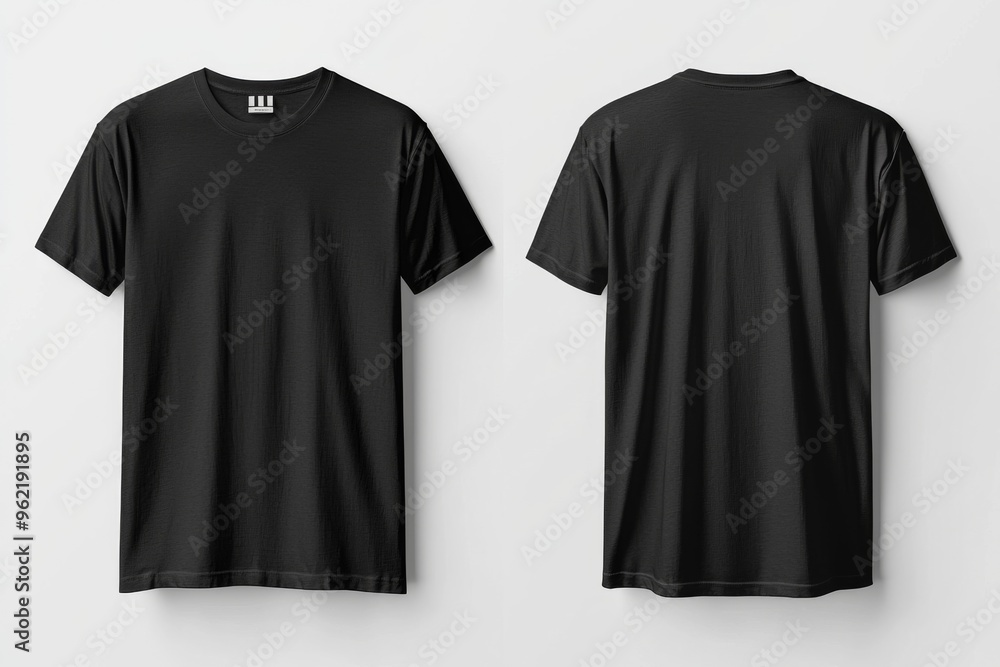 Black Tshirt Mockup Front and Back Isolated created with Generative AI Black Tshirt Mockup Front and Back Isolated created with Generative AI