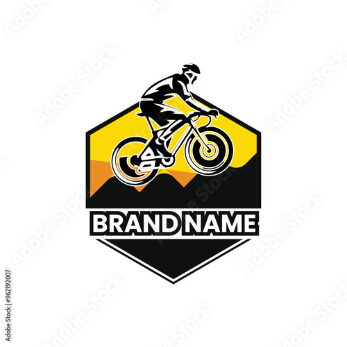 Set of bike logo in flat design