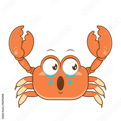 crab surprised face cartoon cute