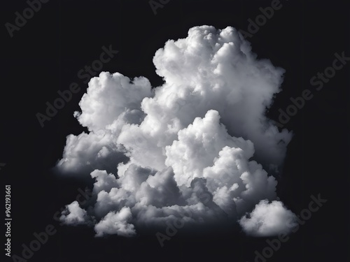 clouds set isolated black background