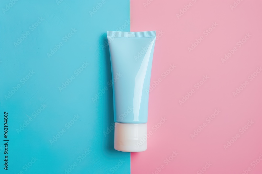 Tube on colorful background Top view Sweat control Tube on colorful background Top view Sweat control