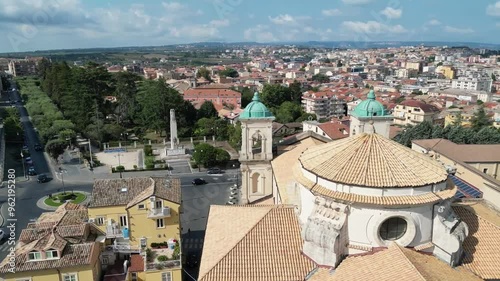 Aerial view of Vibo Valentia in Calabria, Italy, Europe. Drone shot / bird's view.
